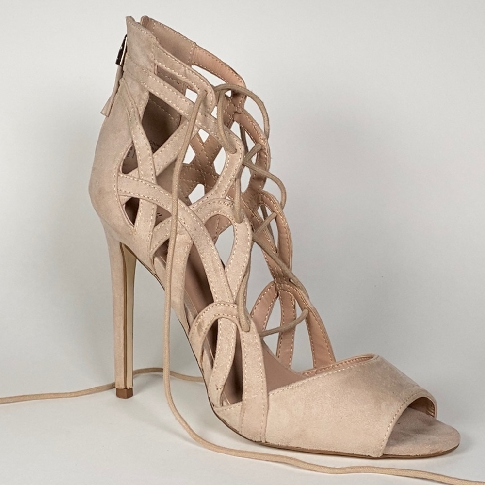 Call it Spring - Strappy nude heels